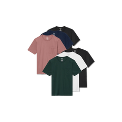 Men's Premium Weight Pocket Crew Neck T-Shirt 6-Pack